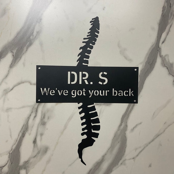 Custom Chiropractic Doctor Metal Sign Wall Art, Personalized Chiropractor Metal Name Sign Decor, Spine Doctor Clinic Metal Wall Sign