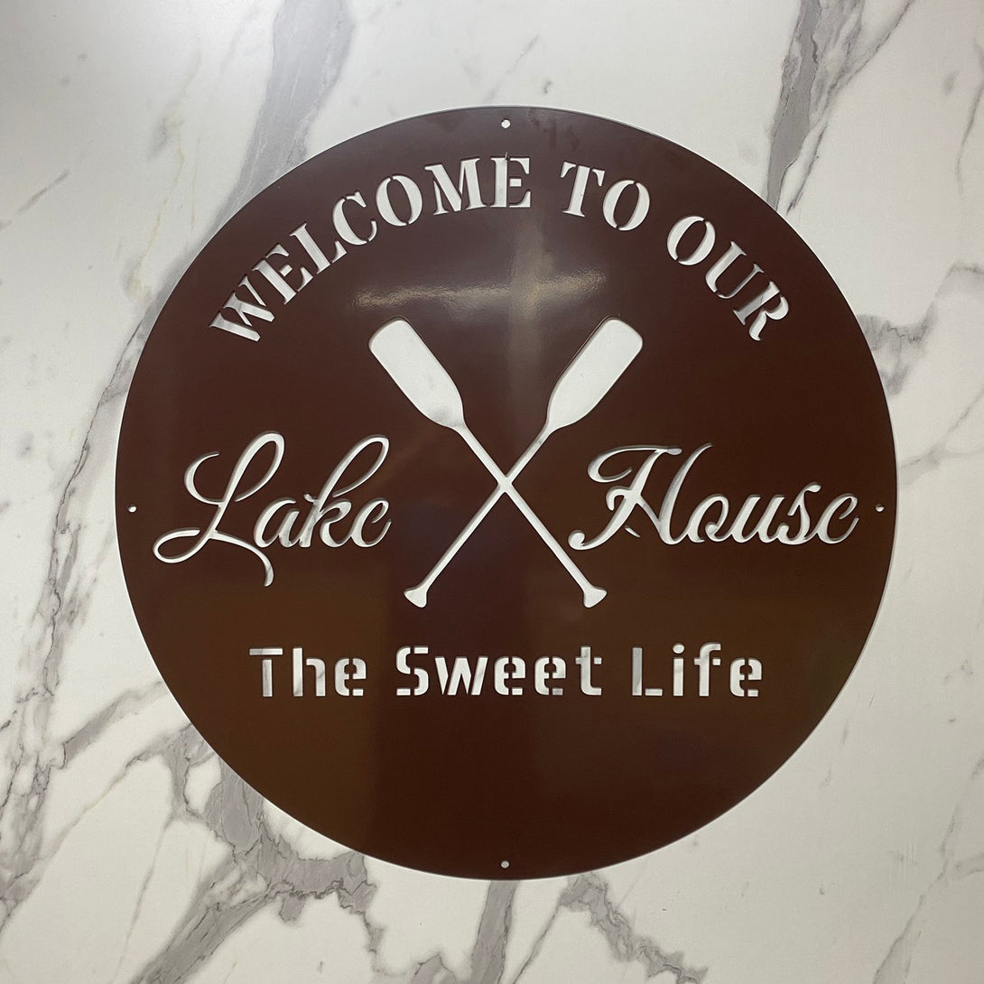 Personalized Lake House Metal Wall Sign, Lake House Monogram Metal Name Sign, Custom Family Name Lake Life Metal Wall Art, Cabin Lakeside Metal Decor