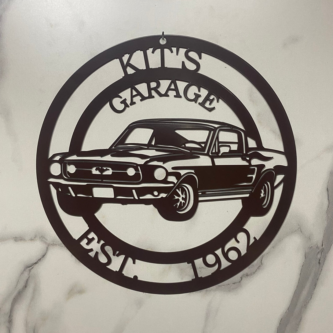 Personalized Car Garage Metal Name Sign, Custom Metal Car Signs For Garage, Car Garage Monogram Metal Sign, Garage Man Cave Metal Wall Decor