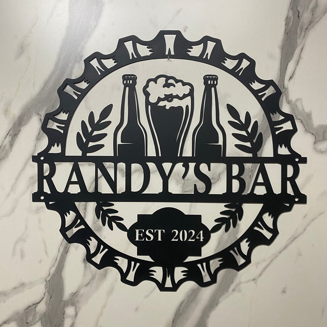 Personalized Beer Bar Metal Name Sign, Custom Homebrewing Metal Wall Art, Craft Brewery Bar Pub Metal Wall Decor, Drinking Bar Mancave Metal Sign