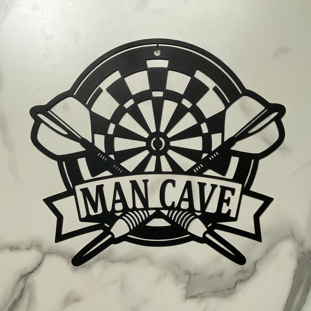 Personalized Dartboard Man Cave Metal Wall Art, Darts Game Zone Metal Wall Decor, Custom Darts Player Metal Name Sign, Darts Sport Metal Wall Sign