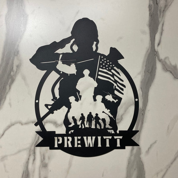 Personalized Name Soldiers Veteran Metal Wall Art, Custom Military Metal Art, Veteran Metal Wall Decor, Remembrance Memorial Veterans Gift Metal Sign