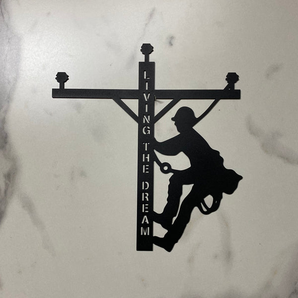 Custom Lineman Metal Wall Art, Personalized Electrician Metal Name Sign, Electrical Lineman Metal Art, Line Worker Metal Sign, Metal Lineman Sign