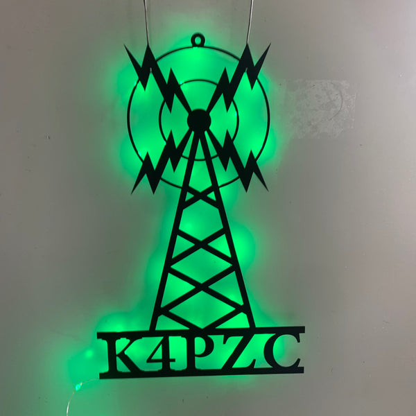 Custom Ham Radio Metal Wall Art With Led Lights, Personalized Amateur Radio Operator Metal Name Sign, Ham Radio Metal Led Sign, Ham Radio Call Sign