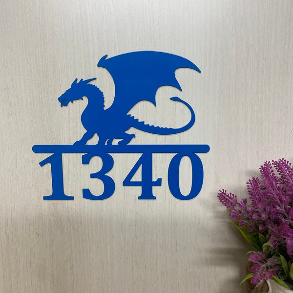 Custom Dragon Address Metal Wall Art, Dragon House Number Metal Wall Sign, Dragon Metal Address Sign, Dragon Address Number Metal Front Door Decor