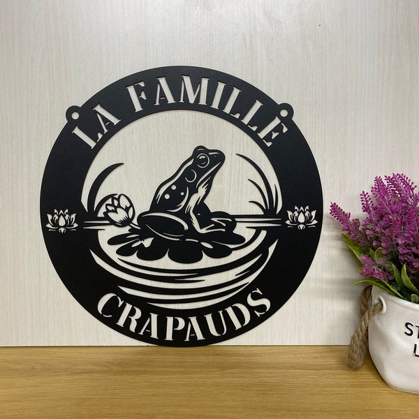 Personalized Frog Metal Sign With Name, Custom Frog On Lotus Pond Metal Wall Art, Frog Lakehouse Metal Wall Sign, Animal Lovers Metal Wall Sign Decor