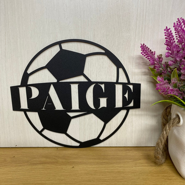 Personalized Soccer Ball Metal Wall Art With Name, Soccer Ball Metal Wall Decor, Custom Soccer Player Metal Name Sign, Soccer Player Metal Sign