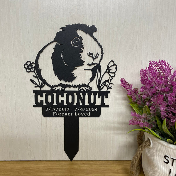 Custom Guinea Pig Memorial Garden Stakes, Metal Guinea Pig Remembrance Stake, Guinea Pig Metal Grave Marker, Metal Hamster Memorial Sympathy Sign