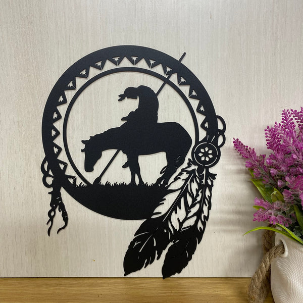 End Of The Trail Metal Wall Art, End Of The Trail Arrowhead Metal Sign, End Of Trail Native American Indian Metal Art, Southwestern Metal Wall Sign