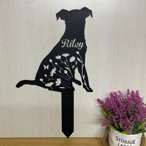 Custom Russell Terrier Memorial Metal Garden Stake, Dog Loss Metal Yard Sign, Dog With Name Personalized, Pet Grave Marker, Pet Remembrance Stake