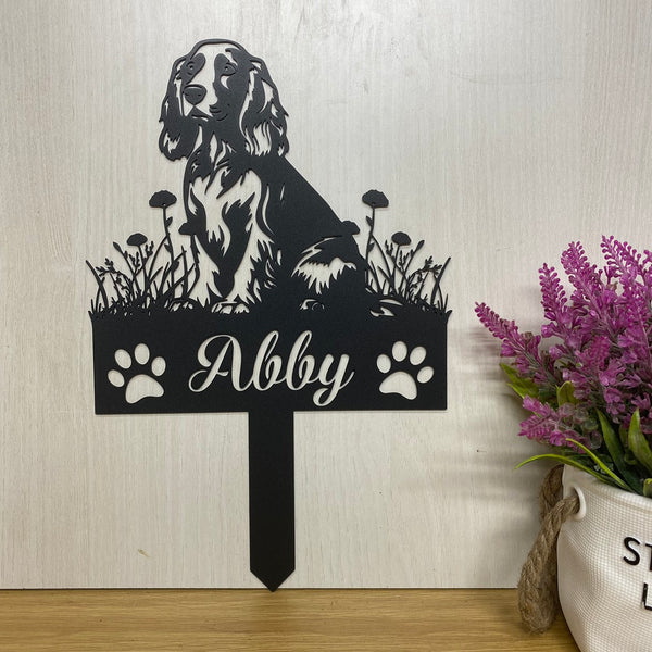 Custom Cocker Spaniels Dog Memorial Garden Stake, Custom In Loving Memory Of Dog Metal Grave Marker, Pet Loss Remembrance Stake, Dog Metal Yard Sign