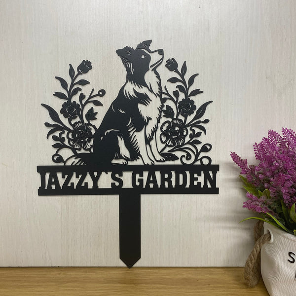 Custom Border Collie Memorial Metal Stake Sign, Pet Loss Metal Grave Marker Sign, Border Collie Dog Sympathy Sign, Dog Memorial Remembrance Stake