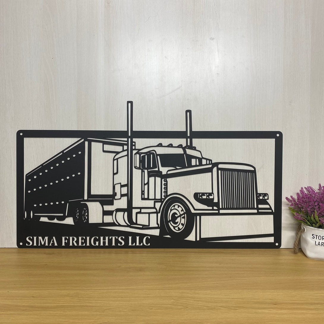 Personalized Trucking Metal Wall Art, Custom Semi Truck Metal Sign Decor, Semi Truck Garage Sign, Semi-trailer Man Cave Metal Wall Hanging