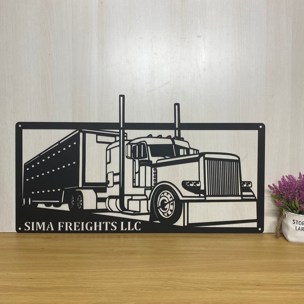 Personalized Trucking Metal Wall Art, Custom Semi Truck Metal Sign Decor, Semi Truck Garage Sign, Semi-trailer Man Cave Metal Wall Hanging