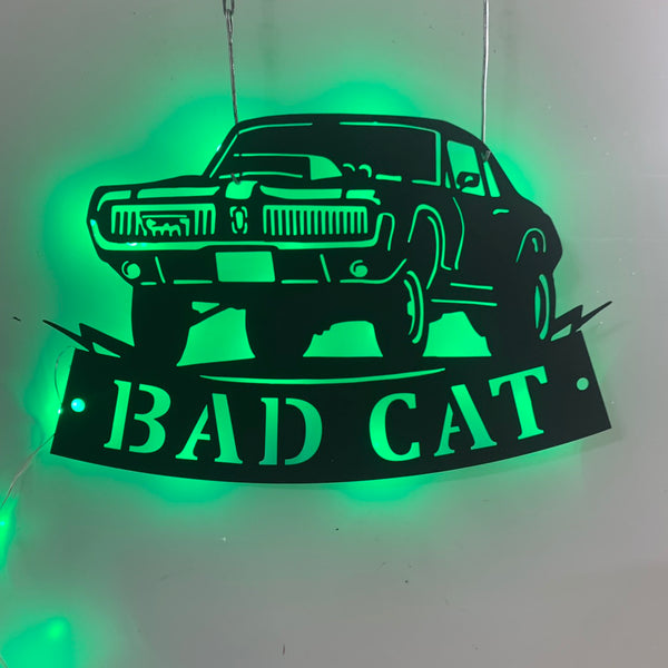 Personalized Car Metal Wall Art With Led Lights, Custom Garage Auto Repair Metal Name Sign,custom Car Garage Workshop Man Cave Metal Wall Sign