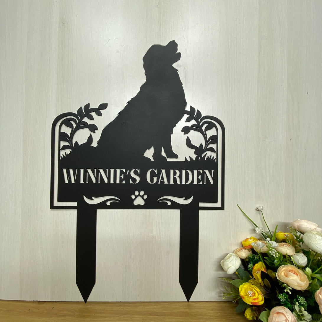 Personalized Golden Retriever Metal Garden Stake, Custom Dog Memorial Metal Grave Marker, Dog Metal Garden Sign, Metal Yard Sign, Remembrance Stake