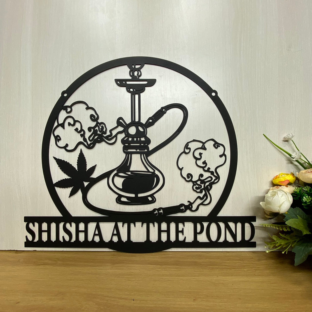 Custom Shisha Hookah Metal Wall Art, Personalized Shisha Smoker Metal Name Sign, Shisha Smoke Lounge Metal Decor, Smoking Room Metal Sign