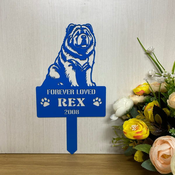 Custom Chow Chow Dog Memorial Metal Stake, Personalized Chow Chow Dog Metal Stake, Pet Loss Grave Marker, Dog Lover Metal Yard Sign, Remembrance Stake