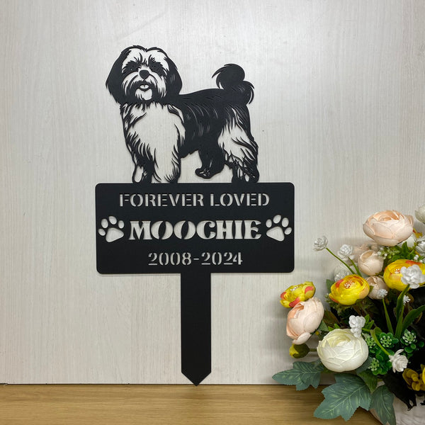 Custom Shih Tzu Dog Memorial Metal Garden Stake, Dog Loss Metal Grave Marker, Personalized Dog Memorial Yard Stake, Dog Sympathy Metal Yard Sign