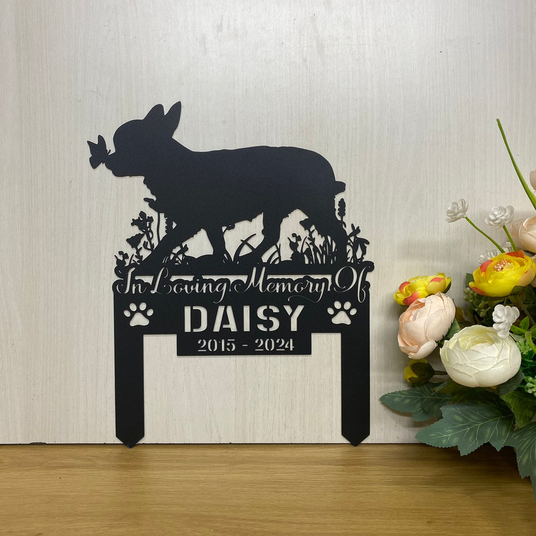 Personalized Chihuahua Memorial Stake, Chihuahua Dog Metal Grave Marker, Custom Dog Cemetery Yard Stake, Dog Loss Remembrance Metal Stake