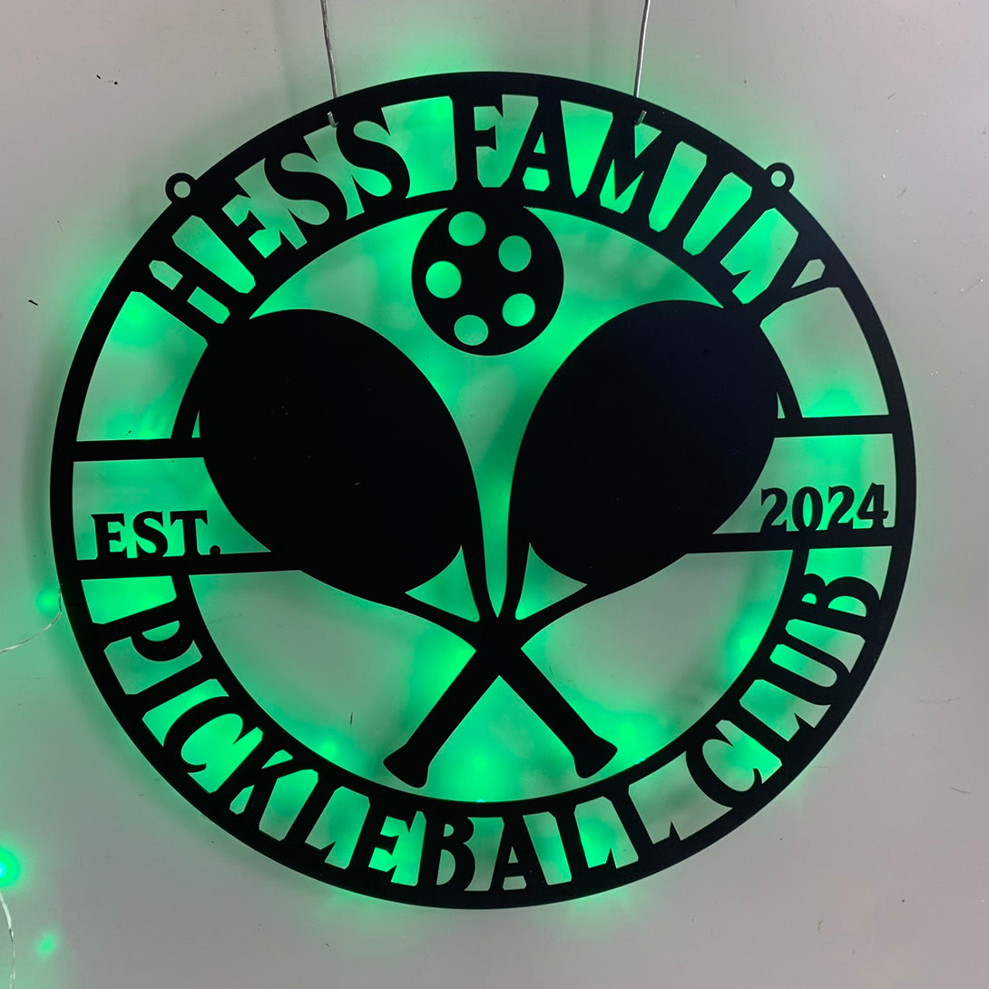 Personalized Pickleball Metal Sign Led Lights, Custom Pickleball Metal Wall Art, Pickleball Sport Metal Sign Decor, Pickleball Player Metal Name Sign