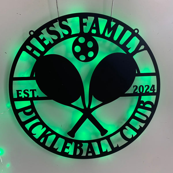 Personalized Pickleball Metal Sign Led Lights, Custom Pickleball Metal Wall Art, Pickleball Sport Metal Sign Decor, Pickleball Player Metal Name Sign