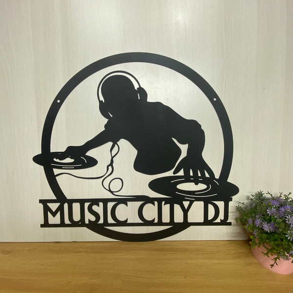 Personalized Dj Metal Wall Art With Name, Custom Disc Jockey Music Name Sign, Disc Jockey Music Bar Sign, Dj Club Metal Wall Sign Decor