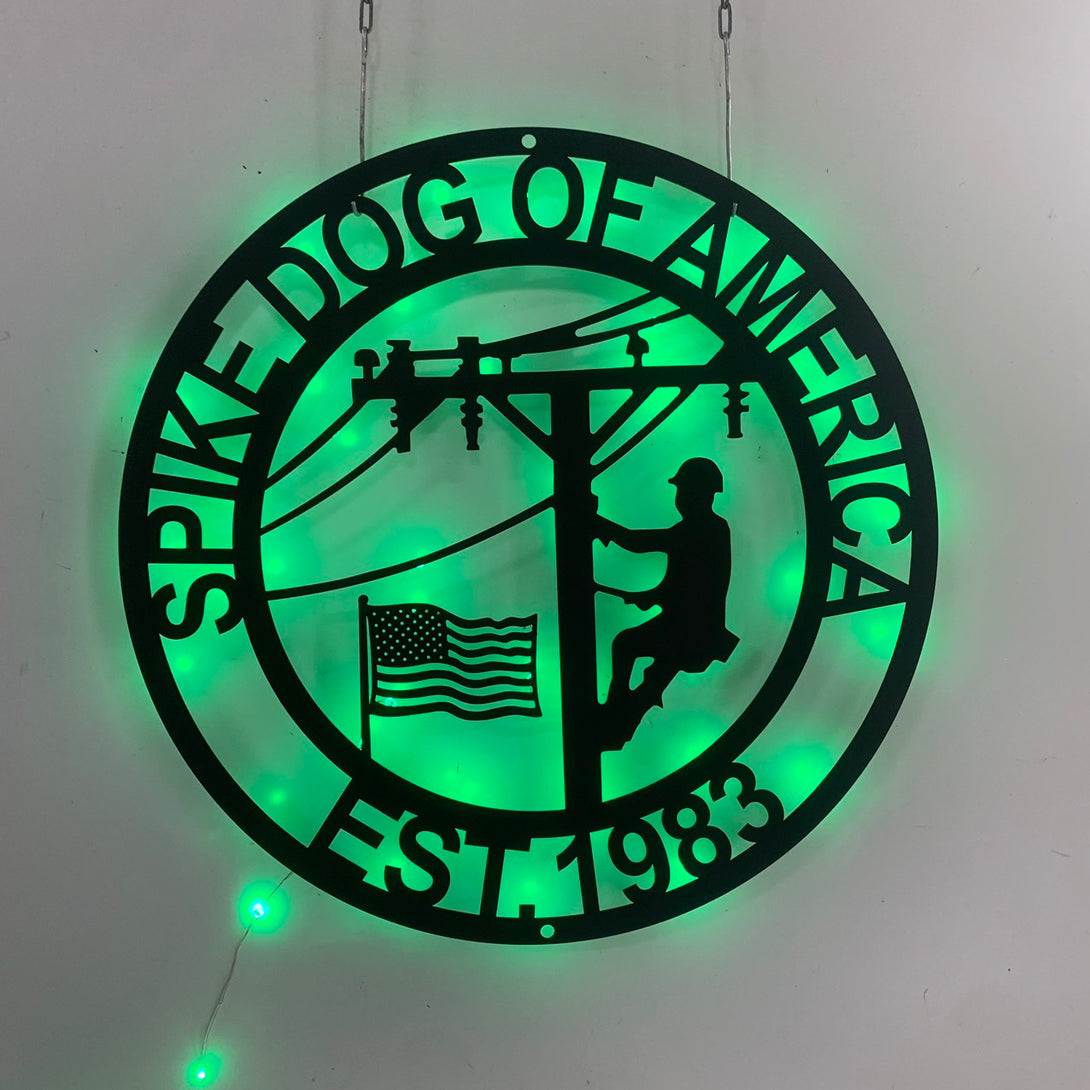 Custom Us Lineman Metal Sign Led Lights, Custom Electrician Metal Name Sign, Electrical Lineman Wall Decor, Line Worker Name Sign, Metal Lineman Art