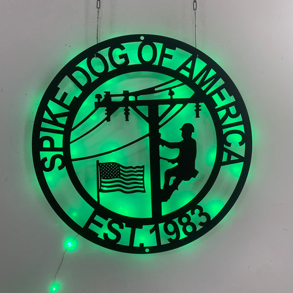 Custom Us Lineman Metal Sign Led Lights, Custom Electrician Metal Name Sign, Electrical Lineman Wall Decor, Line Worker Name Sign, Metal Lineman Art