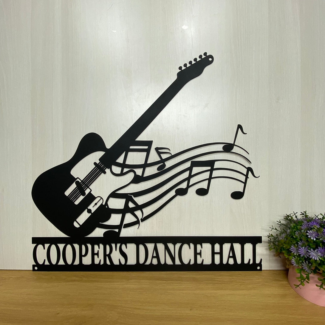 Custom Guitar Musical Instrument Metal Wall Art, Personalized Guitarist Metal Name Sign,guitar Lover Metal Home Decor, Music Studio Metal Wall Hanging