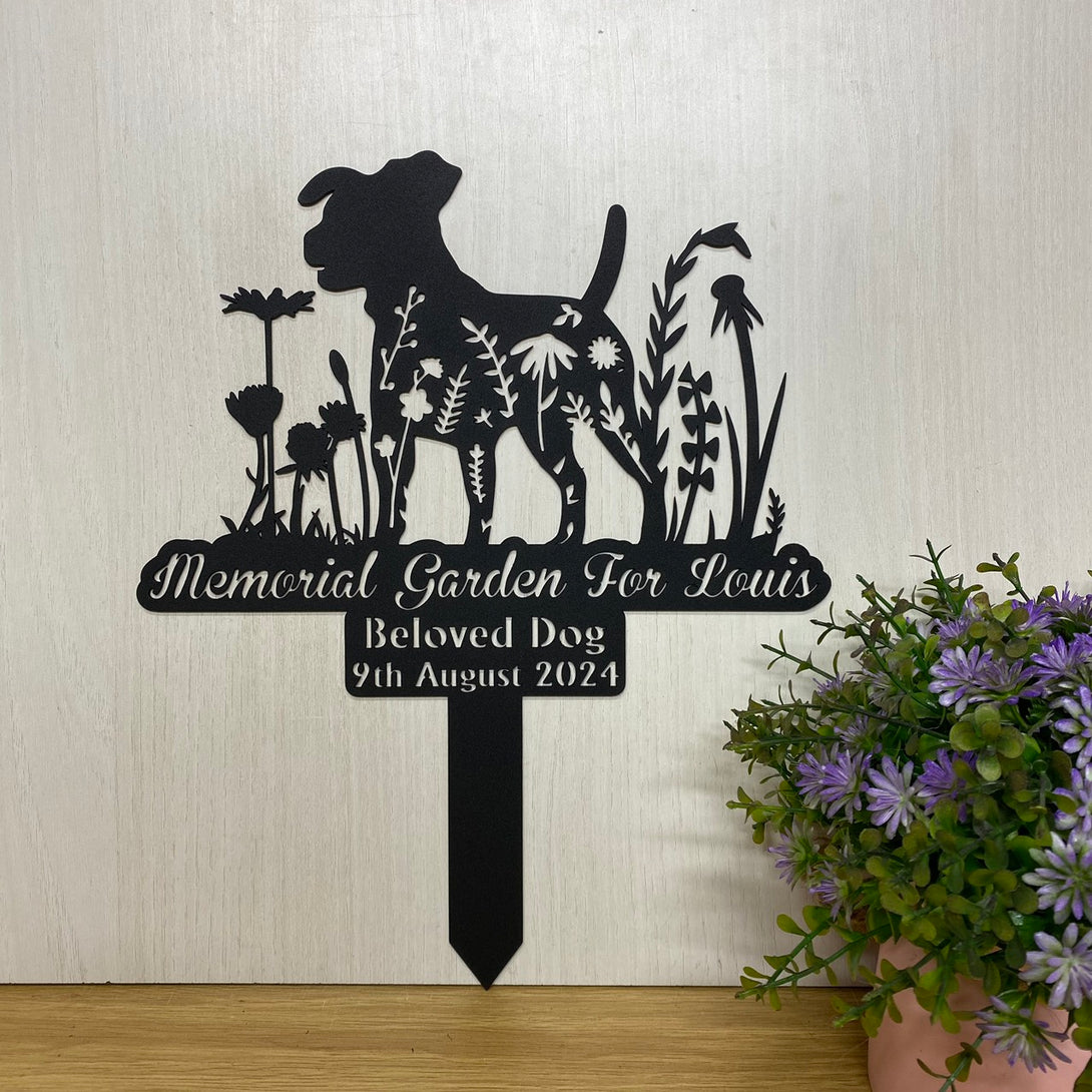 Custom Jack Russell Memorial Metal Stake, Personalized Dog Name Metal Garden Stake, Dog Sympathy Sign Metal Yard Decor, Pet Loss Metal Grave Marker