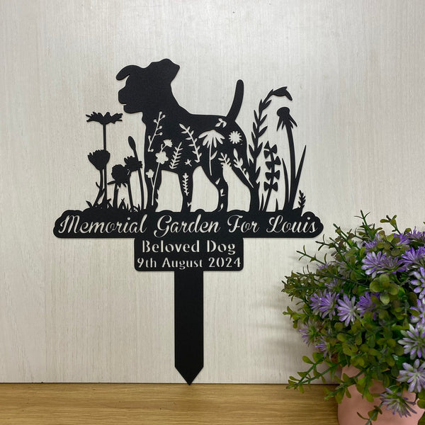 Custom Jack Russell Memorial Metal Stake, Personalized Dog Name Metal Garden Stake, Dog Sympathy Sign Metal Yard Decor, Pet Loss Metal Grave Marker