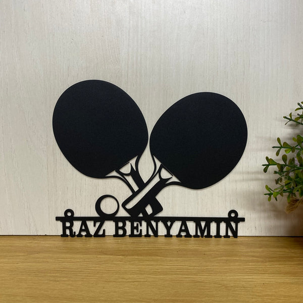 Custom Ping Pong Paddle Metal Sign, Metal Table Tennis Player Name Sign, Ping Pong Metal Wall Hanging Sign, Ping Pong Game Room Metal Wall Decor
