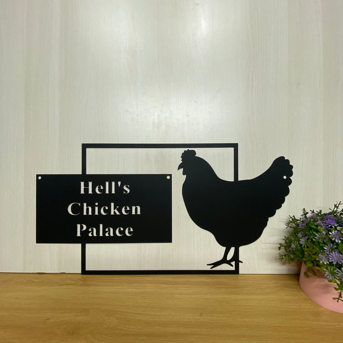 Custom Chicken Farm Metal Sign, Personalized Chicken Coop Metal Art, Metal Chicken Poultry Farm Sign, Family Name Hens House Metal Sign For Farm House
