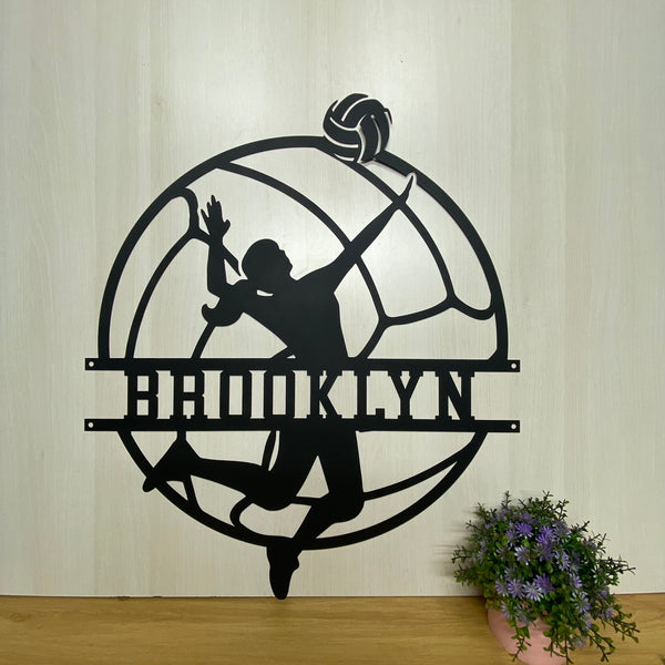 Custom Female Volleyball Metal Wall Art, Personalized Volleyball Player Metal Name Sign Home Decor, Volleyball Sport Man Cave Metal Wall Hanging Decor
