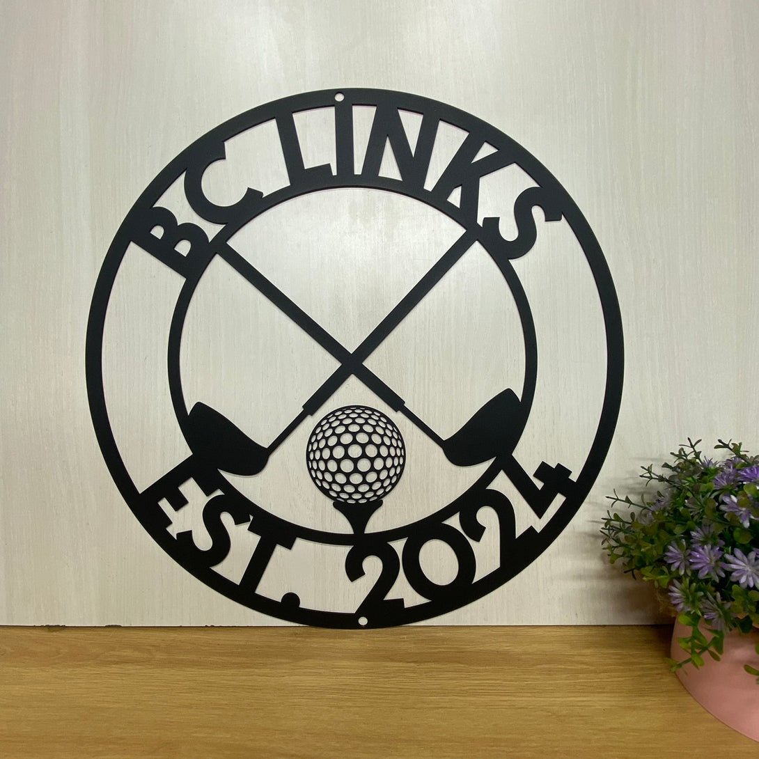 Custom Man Golfing Metal Wall Art, Personalized Golfer Metal Name Sign, Golf Club Patio Metal Wall Hanging Decor, Golfing19th Hole Metal Wall Sign