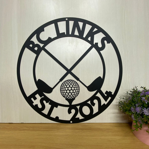 Custom Man Golfing Metal Wall Art, Personalized Golfer Metal Name Sign, Golf Club Patio Metal Wall Hanging Decor, Golfing19th Hole Metal Wall Sign