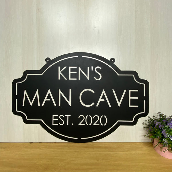 Custom Metal Man Cave Wall Art, Personalized Name Man Cave Metal Sign, Man Cave Garage Cabin Wall Hanging Decor, Metal Man Cave Sign With Custom Name