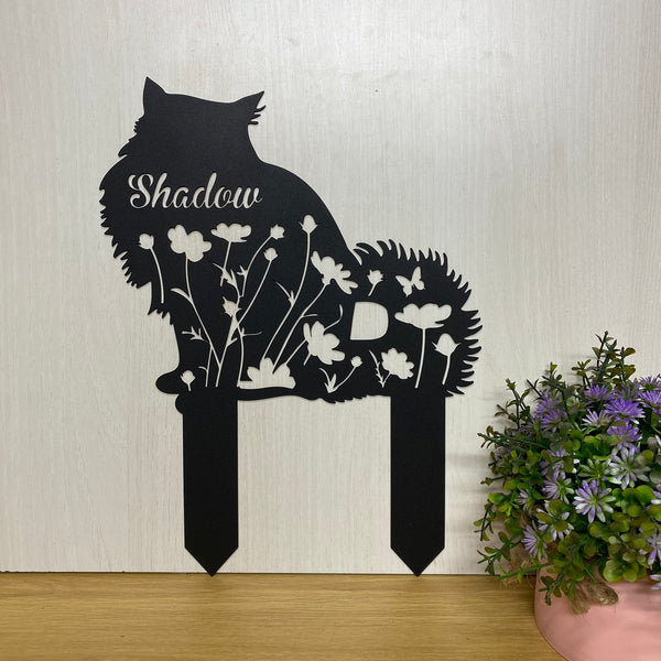 Custom Norwegian Forest Cat Memorial Metal Stake, Personalized Cat Metal Garden Stake, Cat Metal Yard Sign, Pet Loss Grave Marker, Remembrance Stake