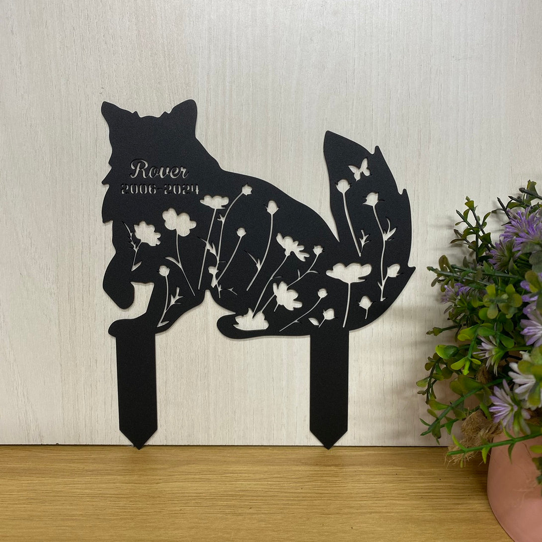 Custom Ragdoll Cat Memorial Metal Plaque With Stake, Personalized Cat Metal Garden Stake,cat Metal Yard Sign, Pet Loss Grave Marker, Remembrance Stake