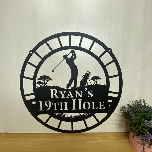 Personalized Golfing Metal Wall Art, Custom Golfer Monogram Metal Name Sign,19th Hole Metal Sign, Golf Playground Metal Sign, Golfing Metal Wall Decor