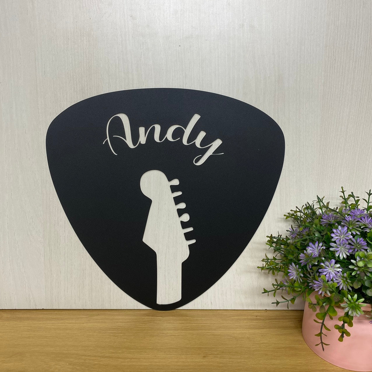Personalized Guitar Pick Metal Name Sign, Custom Guitar Pick Metal Wal ...