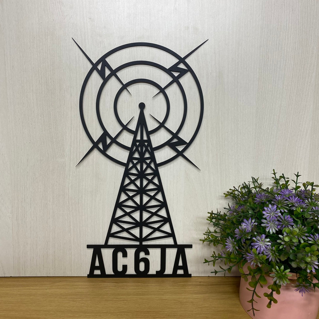 Custom Ham Radio Metal Wall Art, Ham Radio Metal Sign, Personalized Amateur Radio Metal Name Sign, Radio Tower Home Decor Metal Wall Art