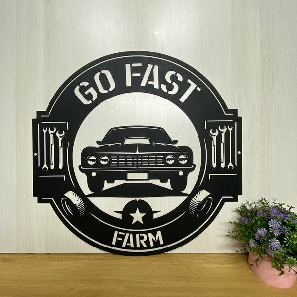 Personalized Car Garage Metal Name Sign, Mechanic Garage Metal Wall Art, Auto Repair Garage Monogram Metal Sign, Garage Man Cave Metal Wall Decor