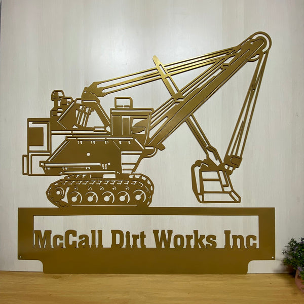 Custom Dragline Rope Excavator Metal Sign Art, Personalized Crane Operator Metal Name Sign, Dragline Rope Excavator Metal Wall Hanging Man Cave Decor
