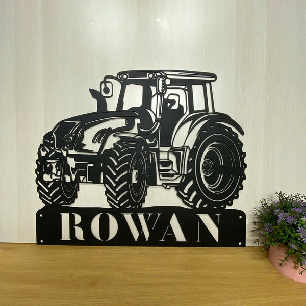 Personalized Farm Tractor Monogram Metal Wall Art, Modern Tractor Metal Farm Sign, Custom Tractor Driver Metal Name Sign, Metal Farmhouse Tractor Sign