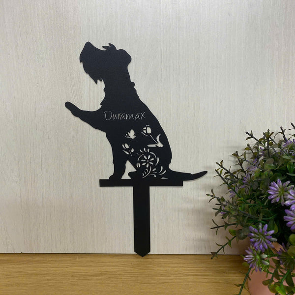 Personalized Miniature Schnauzer Dog Memorial Metal Stake, Custom Pet Grave Marker Name Sign With Stake, Pet Loss Remembrance Stake, Dog Sympathy Sign