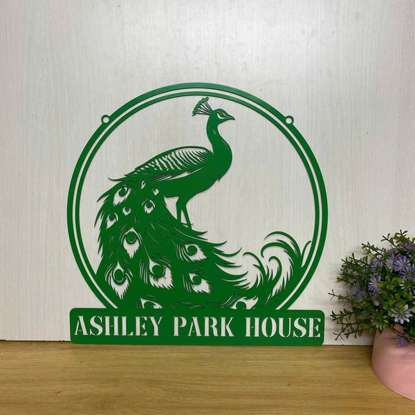 Personalized Peacock Metal Name Sign, Custom Peacock Metal Wall Art, Peacock Metal Wall Sign Decor, Peacock Metal Front Door Decor