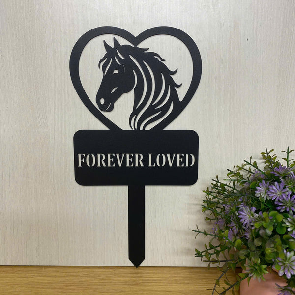 Personalized Metal Horse Memorial Stake, Custom Horse Name Metal Garden Stake, Horse Metal Grave Marker, Horse Garden Yard Decor, Remembrance Stake