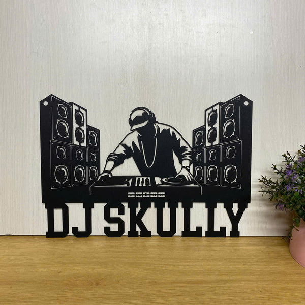 Personalized Disc Jockey Metal Name Sign, Custom Dj Disc Jockey Music Metal Wall Art, Disc Jockey Music Bar Club Metal Wall Sign Decor